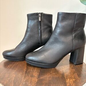 Calvin Klein UDA Women's Leather Platform Ankle Booties